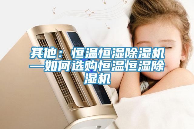 其他：恒溫恒濕除濕機—如何選購恒溫恒濕除濕機