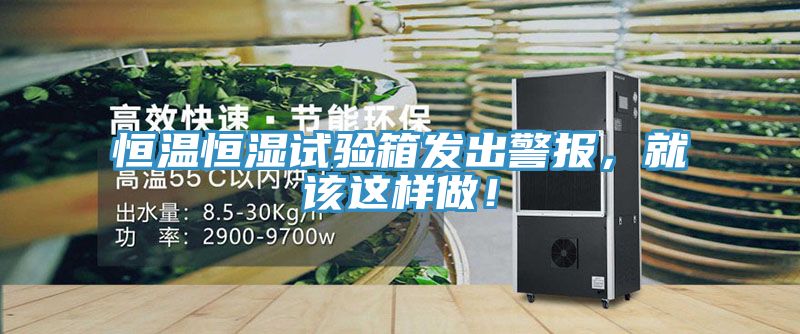 恒溫恒濕試驗箱發出警報，就該這樣做！